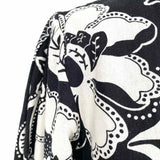 CHRISTIAN LACROIX Women's Black White Size S Long Sleeve Floral Parrots Dress