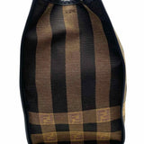 Fendi Sunshine Canvas Brown Jacquard Gingham Tote