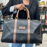 Christian Dior Coated Canvas Dark Brown Monogram Honeycomb Duffle Bag