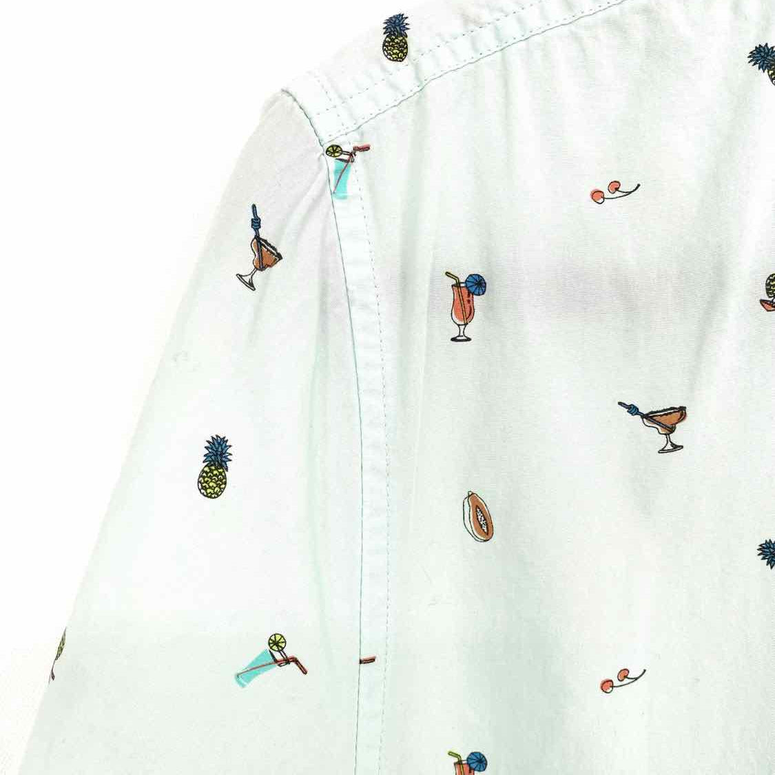 PACSUN Men's Blue Size M Cotton Tropical Short Sleeve Shirt