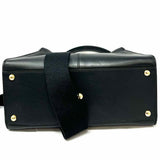 Fendi Peekaboo X-Lite Medium Black Top Handle Turnlock Leather Satchel