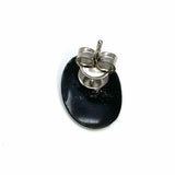Blue Green Stud Oval Mother of Pearl Earrings