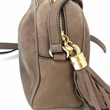 Gucci Gray Camera Bag GG Suede Crossbody