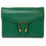 Gucci Dionysus Wallet On Chain Green Embellished Leather Made in Italy Crossbody