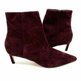 Nine West Women's Burgundy Size 8 Kitten Heel Suede Bootie