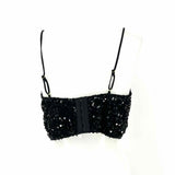 by Anthropologie Women's Black Size L Bustier Sequined Sleeveless