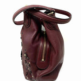 Coach Willow Floral Edie Burgundy Red Pebbled Leather Tote