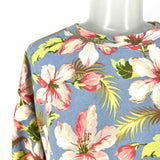 Polo Ralph Lauren Women's Blue Pink Size M Crew Neck Tropical Flower Sweatshirt