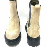 Brunello Cucinelli Monili Women's Gray Sz 39/8.5 Chelsea Suede Embelished Boots