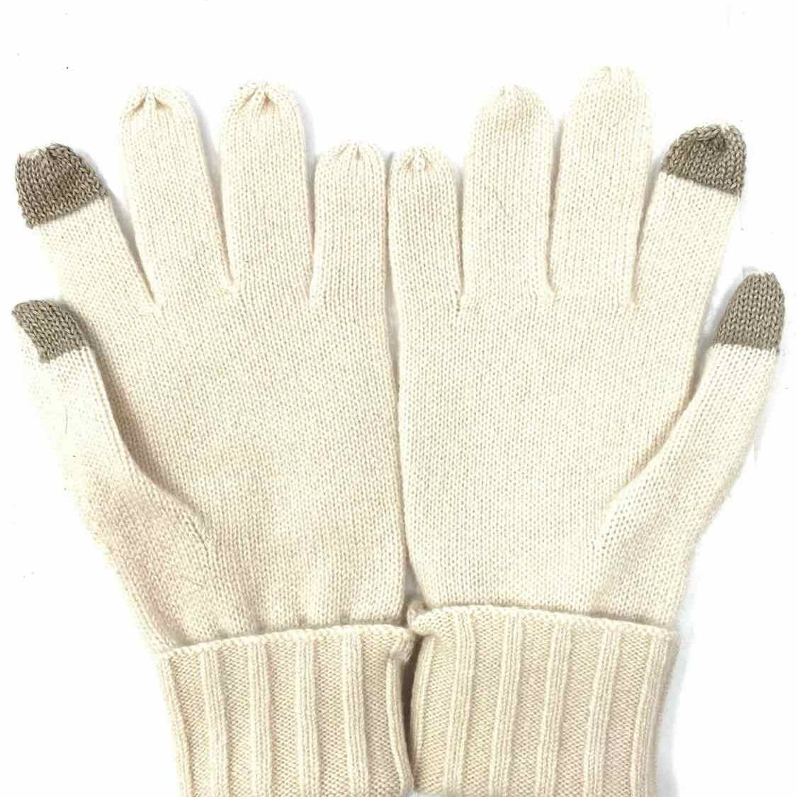 J Crew Women's Cream Cashmere Knit gloves