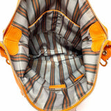 LanVie Orange Zip Leather Tote