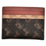Coach Coated Canvas Brown Card Case Horse & Carriage Wallet