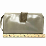 Salvatore Ferragamo Gray Flap pleated Leather Crossbody