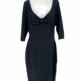 Kate Spade Women's Black Size 14 Knee Length Bow Polka Dot Dress