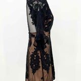 For Love & Lemons Temecula Women's Black Size S Mesh Embroidered Floral Dress