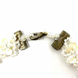 Vintage Beaded White Choker 14" Floral Necklace