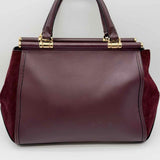 Coach Custom Drifter Leather Reloved Upcrafted Burgundy Studded Suede Tote