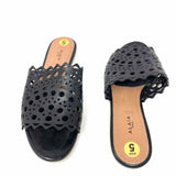 ALAIA Women's Black Leather Cut Out Size 35/5 Slide