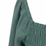 Madewell Women's Forest Green Size M balloon sleeve Smocked Long Sleeve