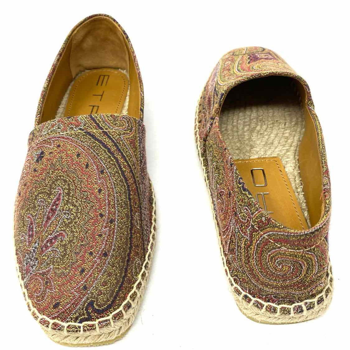 ETRO Men's Multi-Color Shoe Size 40/7.5 Espadrille Paisley Made in Spain Sandals