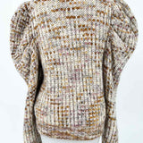 ULLA JOHNSON Women's Multi-Color Size PS Puff Sleeve Merino Wool Blend Sweater