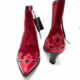 Antonio Melani Women's Red Size 7.5 Kitten Heel Suede Western Boots
