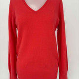 Halogen Women's Coral Size M V-Neck Cashmere Sweater