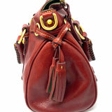 Dooney & Bourke Florentine Red Zip Tassel Pebbled Leather Satchel