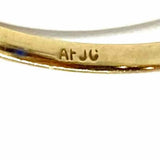 Estate 6.5 10K Gold Gold/Blue Oval Twisted Synthetic Spinel Ring