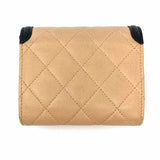 Chanel 2020 CC Filigree Compact Beige Black Bi-Fold Caviar Made in Spain Wallet