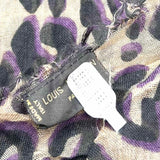 LOUIS VUITTON Stephen Sprouse Wool Blend Brown Black 84" Leopard Print Shawl