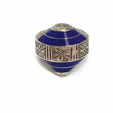Estate size 8 925 Sterling Silver Tribal Lapis Lazuli Ring