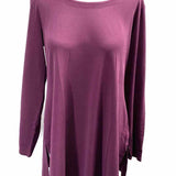 Eileen Fisher Women's Purple Size S Scoop Neck Silk Long Sleeve