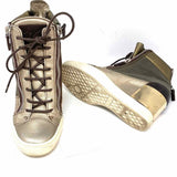 Giuseppe Zanotti Women's Brown Gold Size 39.5/9.5 Wedge Metallic Sneakers
