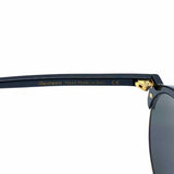 illesteva Milan 3 Black Gold Tone Aviator Round Sunglasses