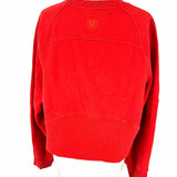 Lululemon Scuba Oversized Pullover Women's Red Size M Crew Neck Logo Sweatshirt