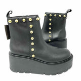J Slides Viceroy Women's Black Size 8 Platform Leather Studded Boots
