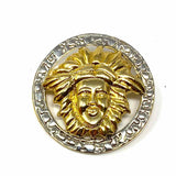 Estate Vintage Two-tone Round Medusa Brooch