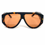 TOM FORD Black Brown Aviator Tortoise Sunglasses