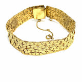 Statement 12K GF Gold Chain C Link 7" textured Bracelet
