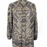 Isabel Marant Etoile Women's Gray Size M tunic Cotton Blend Abstract Long Sleeve