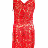 Dress The Population Women's Red Size L sheath Lace Dress