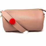 Neuville Pink barrel Pom-pom vegan leather Satchel