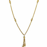 Estate 14K Yellow Gold Rope Chain Beads 30" Tassel Necklace