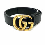 Gucci Black Bronze Tone Marmont Leather Belt