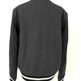Banana Republic Men's Gray Black Size M Varsity Mixed  Media Jacket