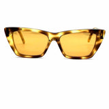 Saint Laurent Mica Yellow Brown Cat Eye Tortoise Sunglasses