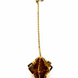 Statement Gold Tone Drop Diamond Earrings