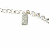 Electric Picks Silver Plated Silver Round 14 in Crystal Necklace