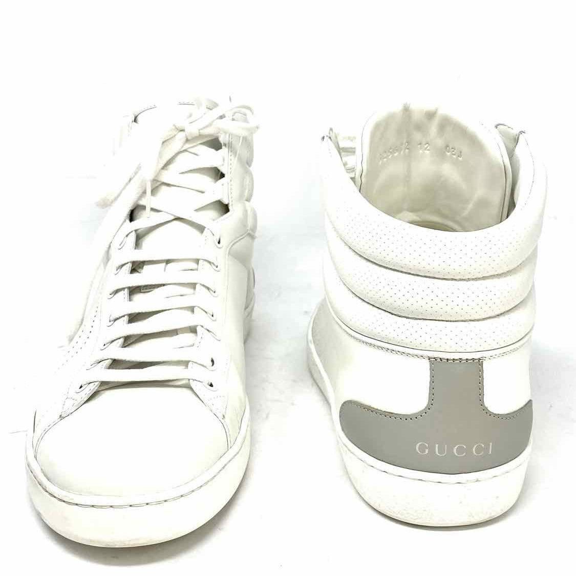 Gucci Ace Men's White Shoe Size 13 High Top Leather Logo Sneakers